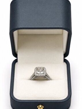 Platinum Diamond Engagement Ring with Diamond Wedding Band